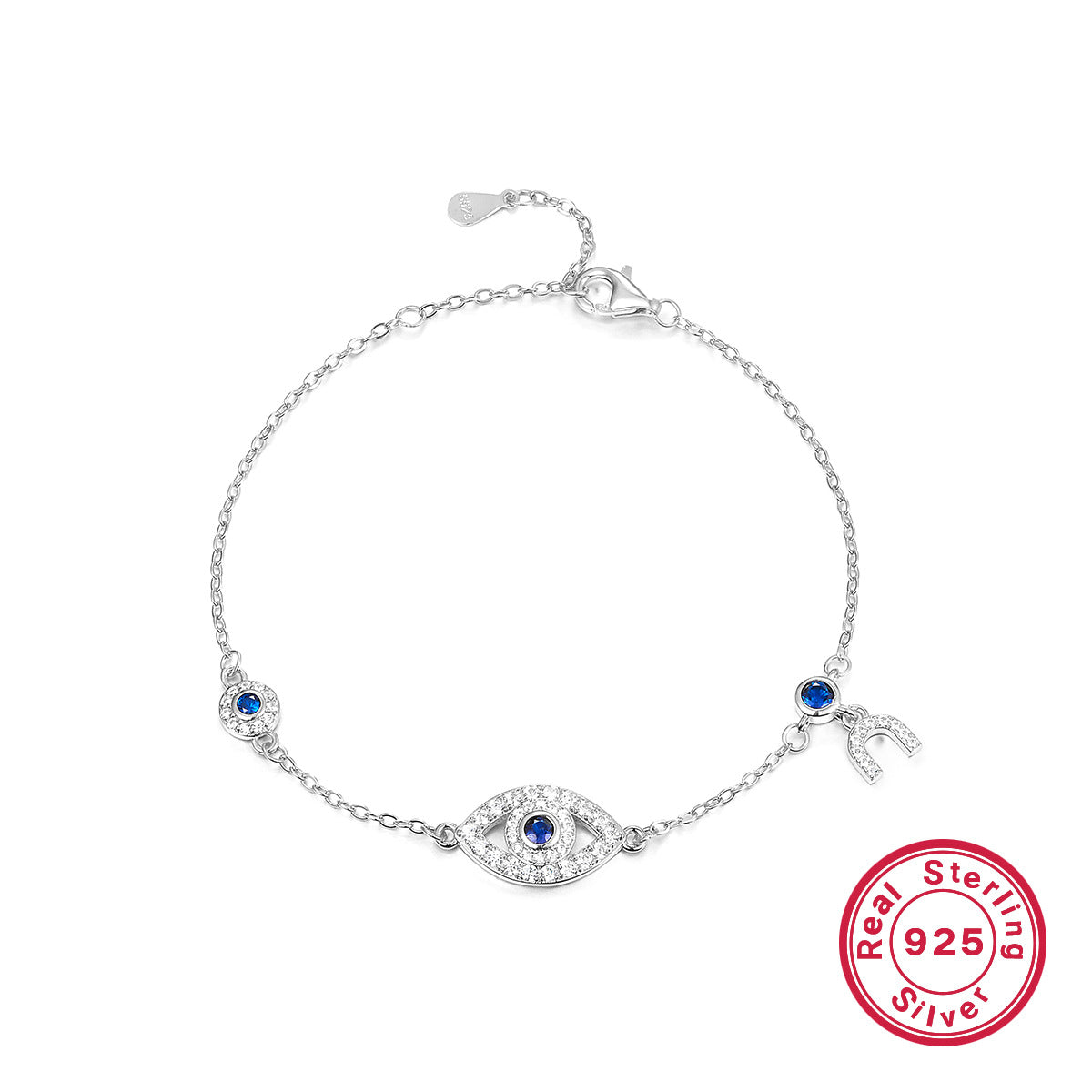 925 sterling silver bracelet evil eye inlaid zircon bracelet