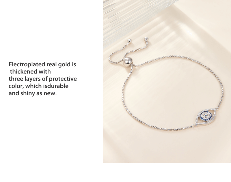 925 sterling silver bracelet evil eye inlaid zircon bracelet stretch beads