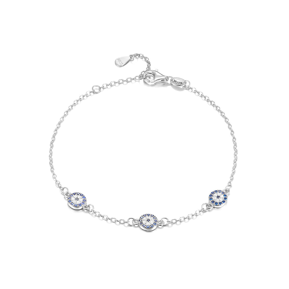 925 sterling silver bracelet evil eye inlaid with zircon