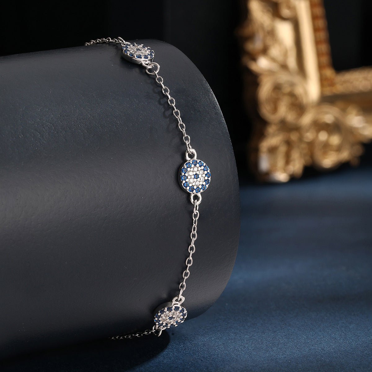 925 sterling silver bracelet evil eye inlaid with zircon
