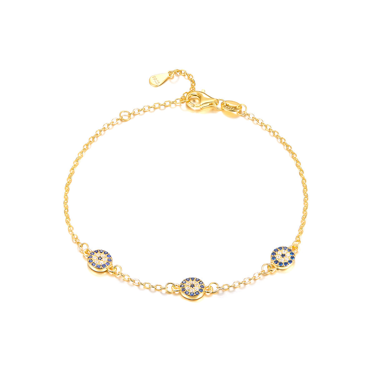 925 sterling silver bracelet evil eye inlaid with zircon