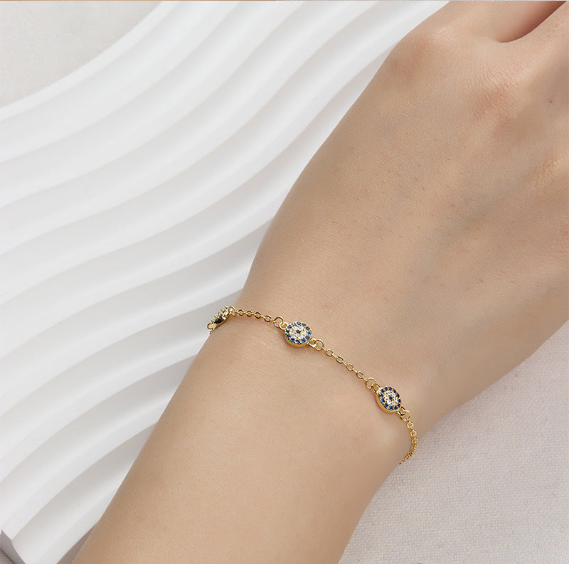 925 sterling silver bracelet evil eye inlaid with zircon