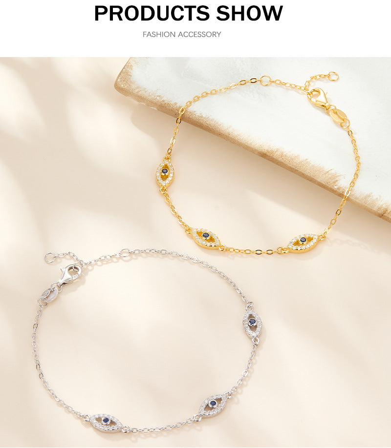 925 sterling silver bracelet evil eye inlaid with zircon