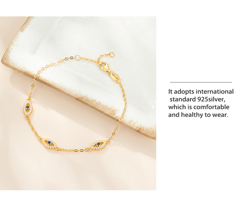 925 sterling silver bracelet evil eye inlaid with zircon