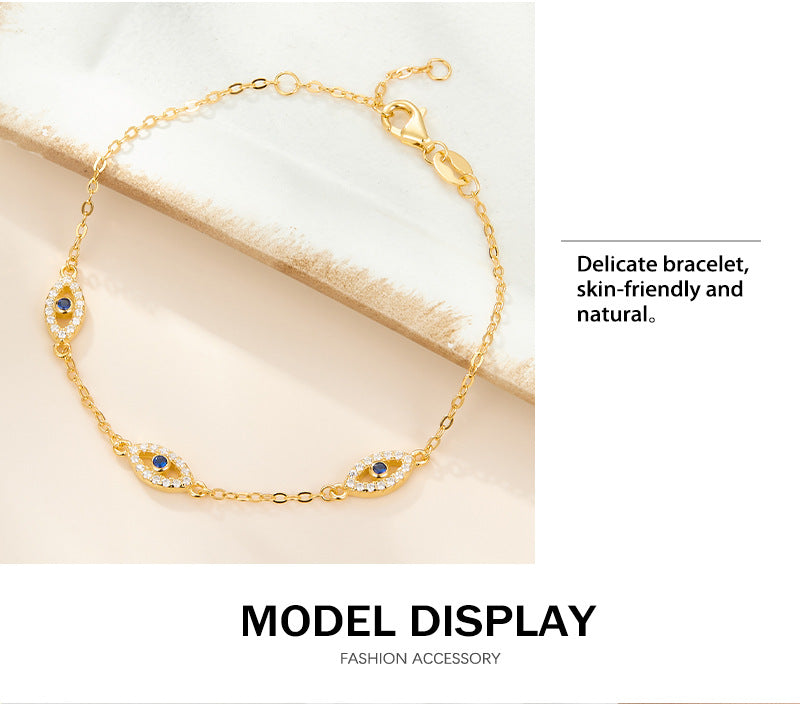 925 sterling silver bracelet evil eye inlaid with zircon
