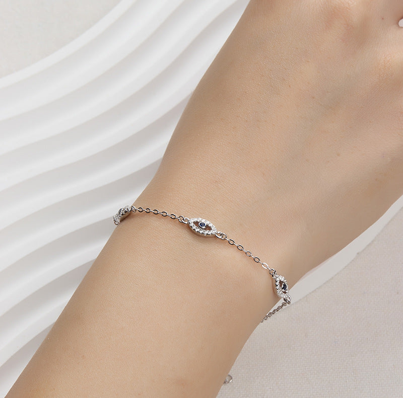 925 sterling silver bracelet evil eye inlaid with zircon