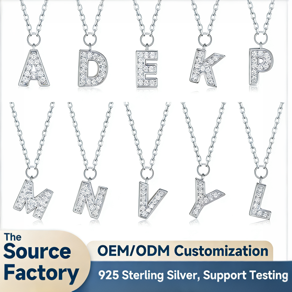 Custom Letter Necklace - 925 Silver Zircon Light Luxury Jewelry
