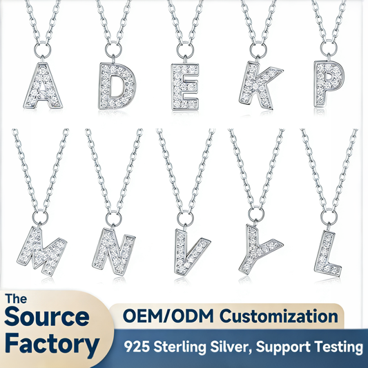 Custom Letter Necklace - 925 Silver Zircon Light Luxury Jewelry