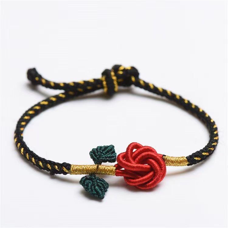 Hand-woven rosette bracelet