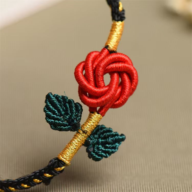 Hand-woven rosette bracelet