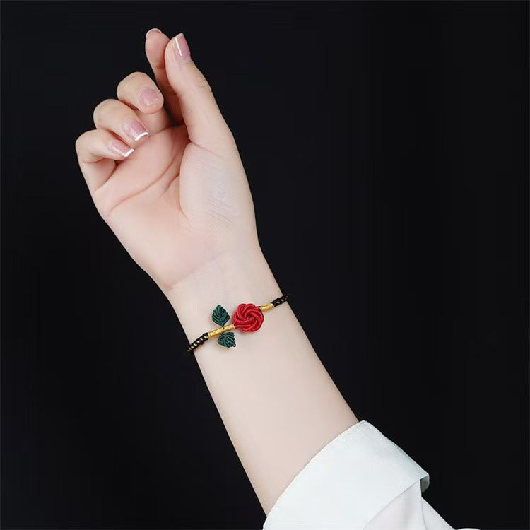 Hand-woven rosette bracelet