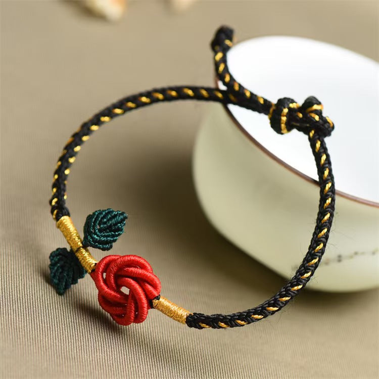 Hand-woven rosette bracelet