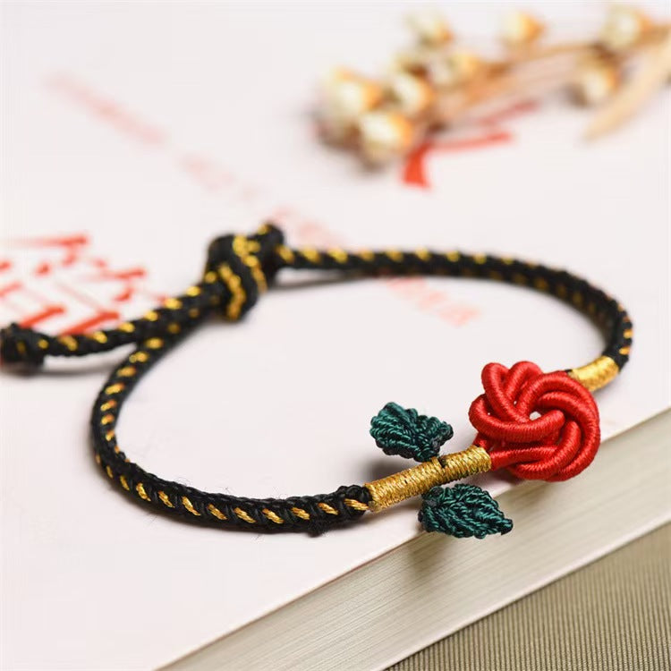 Hand-woven rosette bracelet