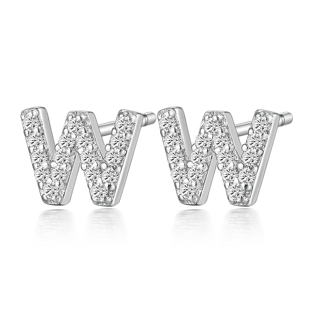 Alphabet Zircon Studs - 925 Silver Light Luxury Factory Wholesale