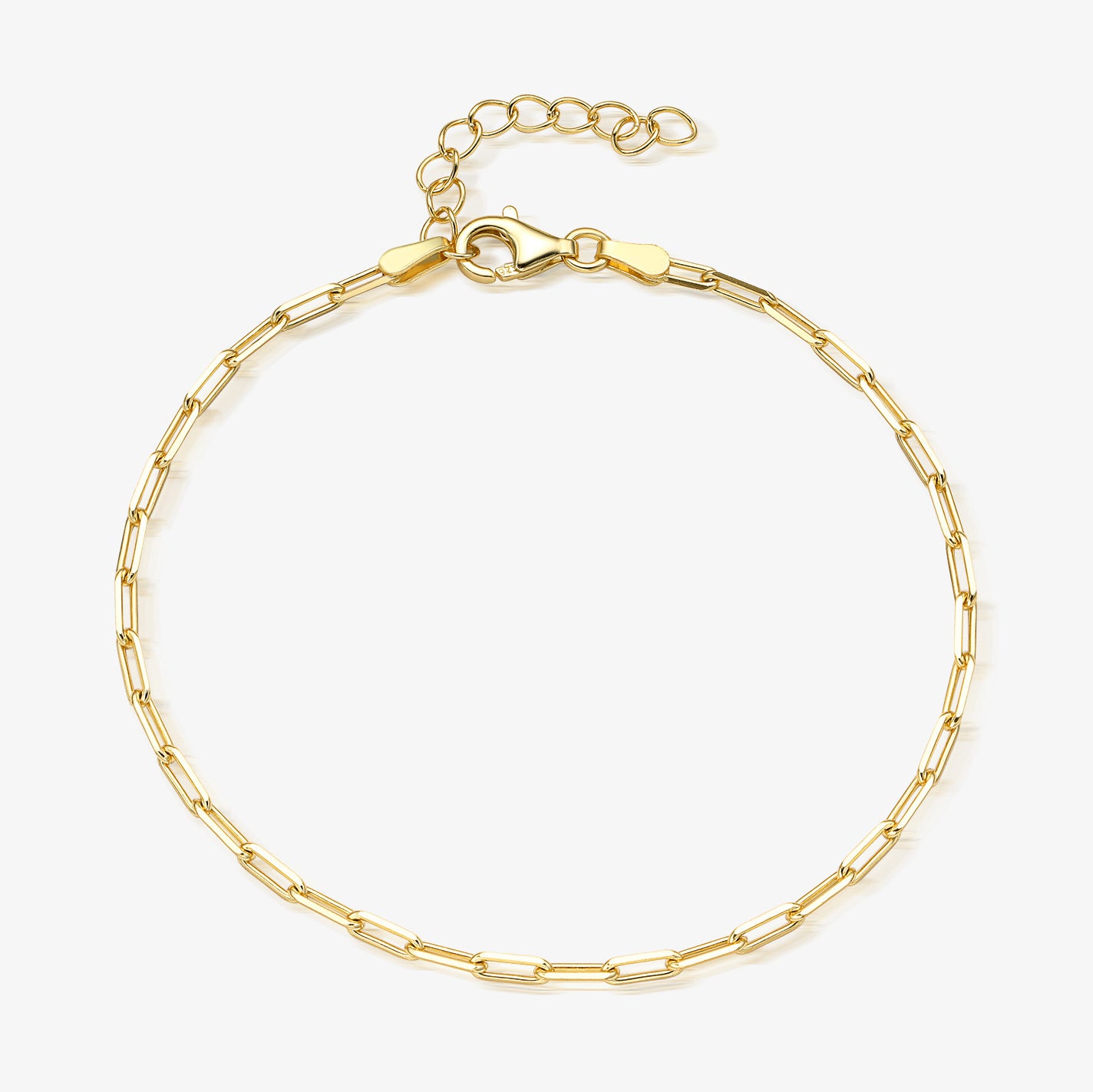 Paperclip Chain Bracelet - 925 Silver Minimalist Classic Jewelry