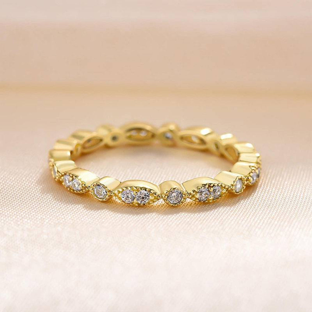 925 Sterling Silver Stackable Ring Set, Minimalist Pave Zirconia High-End Jewelry