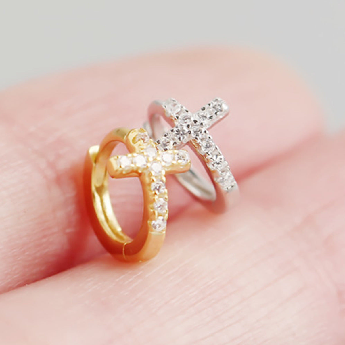 Geometric Cross Ear Cuffs - S925 Sterling Silver Sweet Cool Niche Earrings