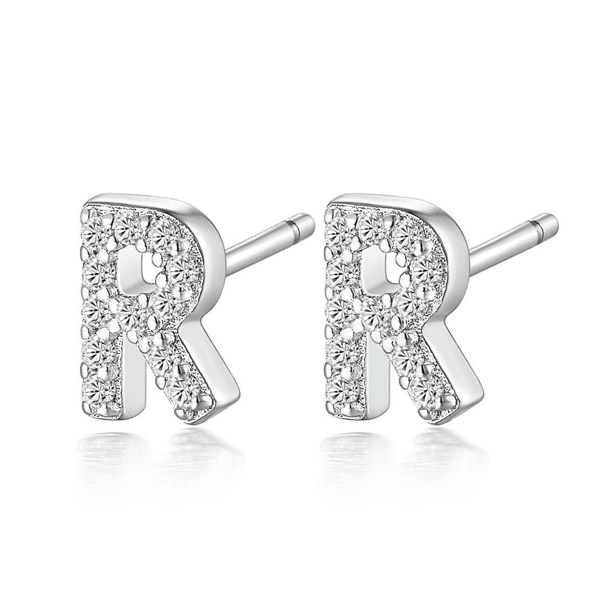 Alphabet Zircon Studs - 925 Silver Light Luxury Factory Wholesale