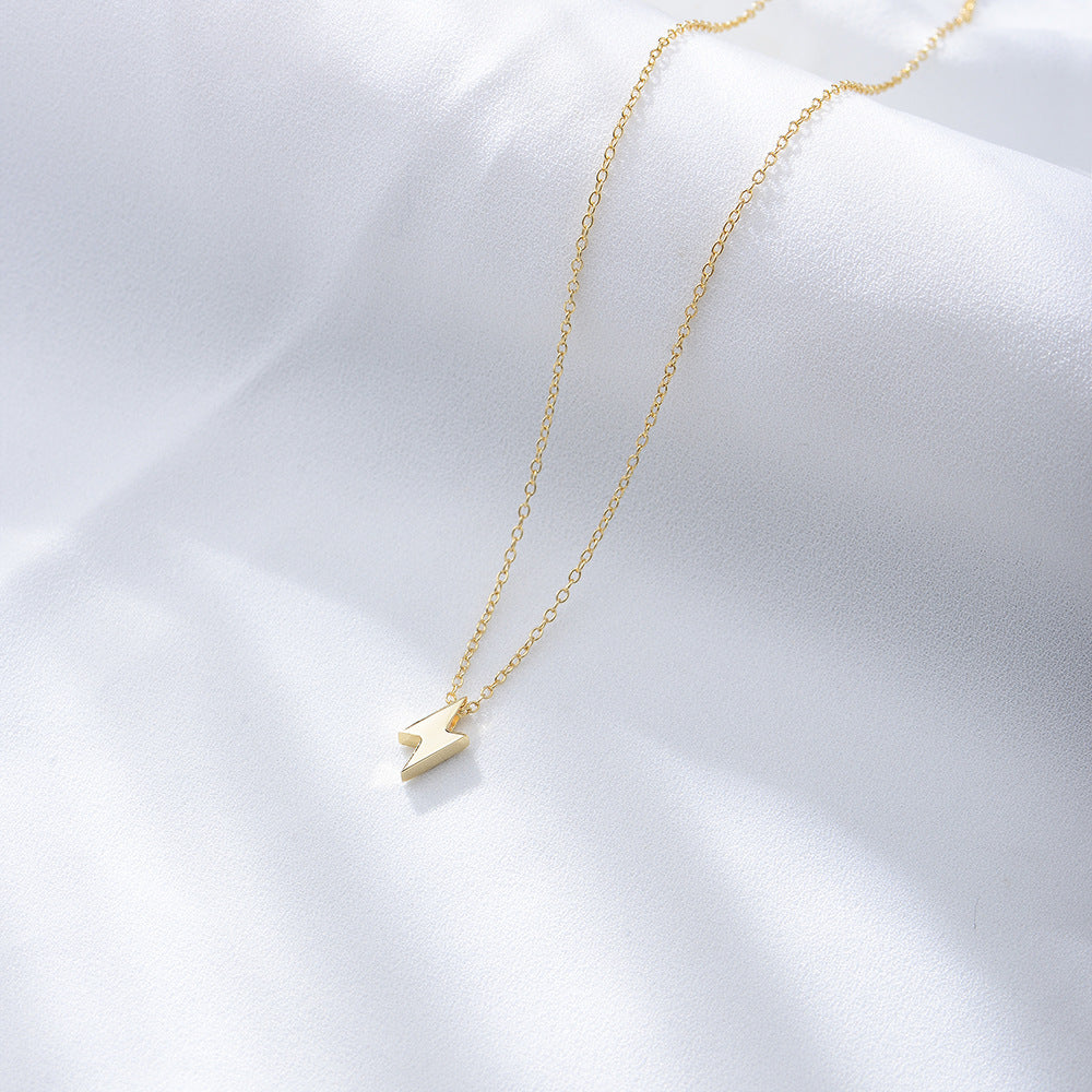 925 Sterling Silver Mini Lightning Bolt Necklace, Dainty Choker
