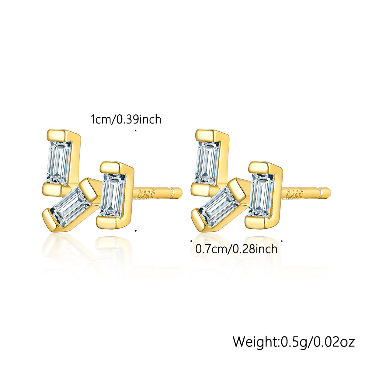 Zircon Stud Earrings - S925 Silver Minimalist Trending