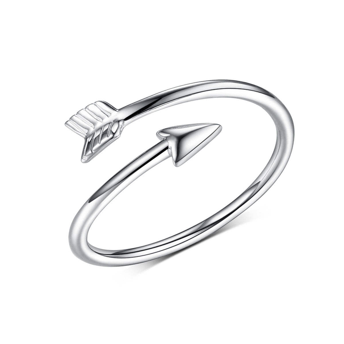 Arrow Zircon Ring - 925 Silver Adjustable Light Luxury Wholesale