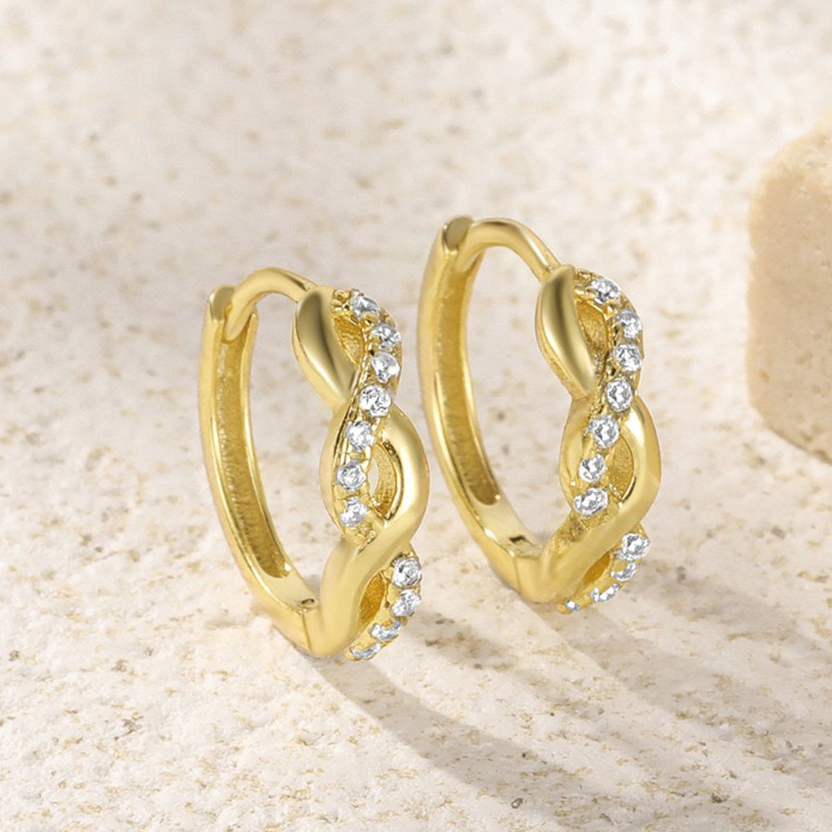 Diamond Hoop Earrings - S925 Silver Geometric Niche Ear Jewelry