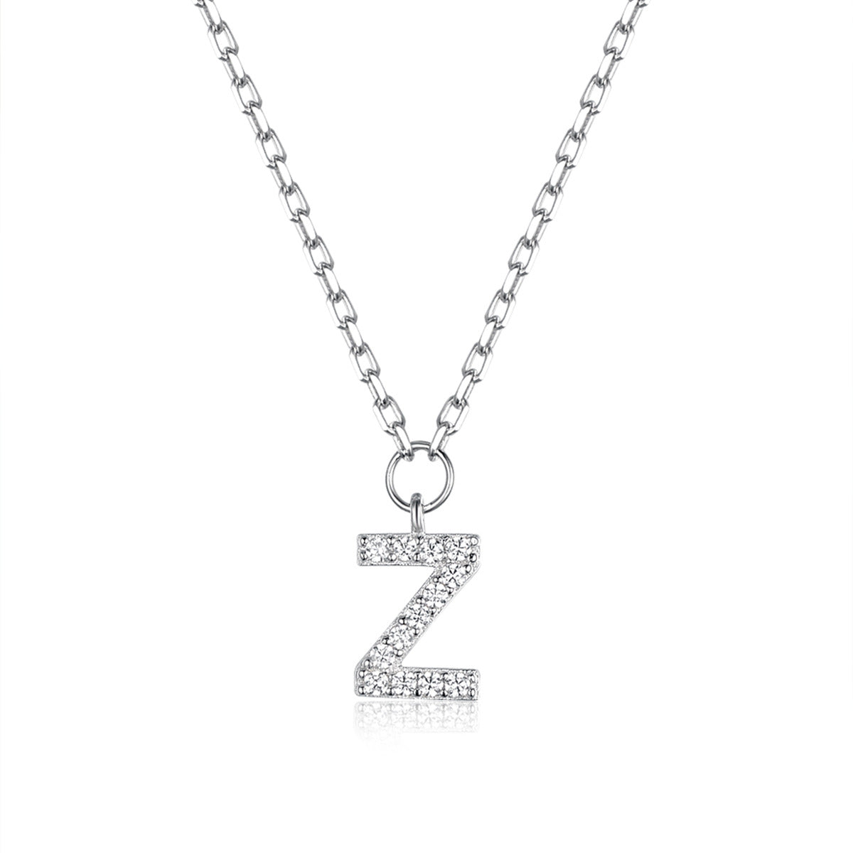 Custom Letter Necklace - 925 Silver Zircon Light Luxury Jewelry