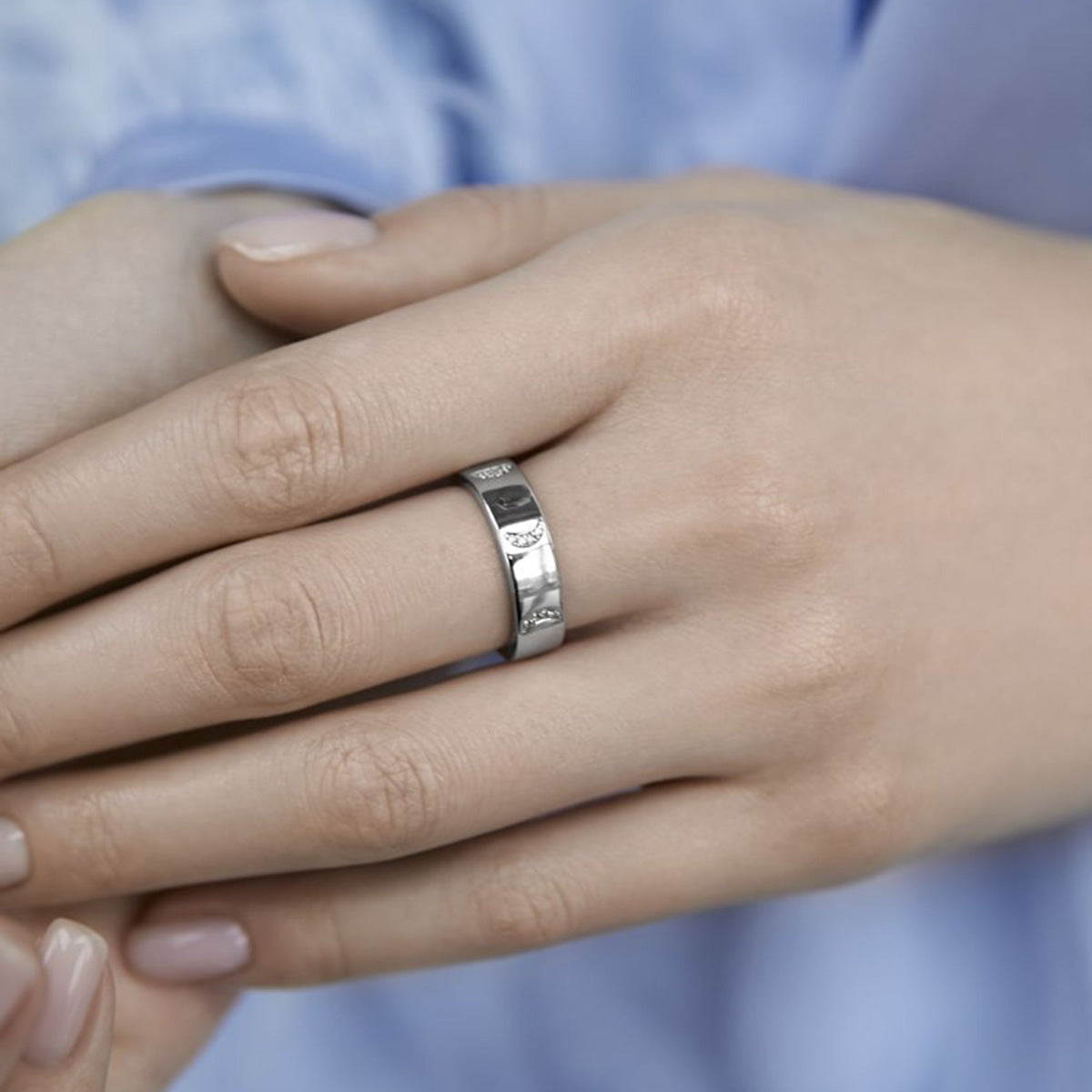 Star Moon Ring - 925 Silver Octagram Zircon Light Luxury Jewelry