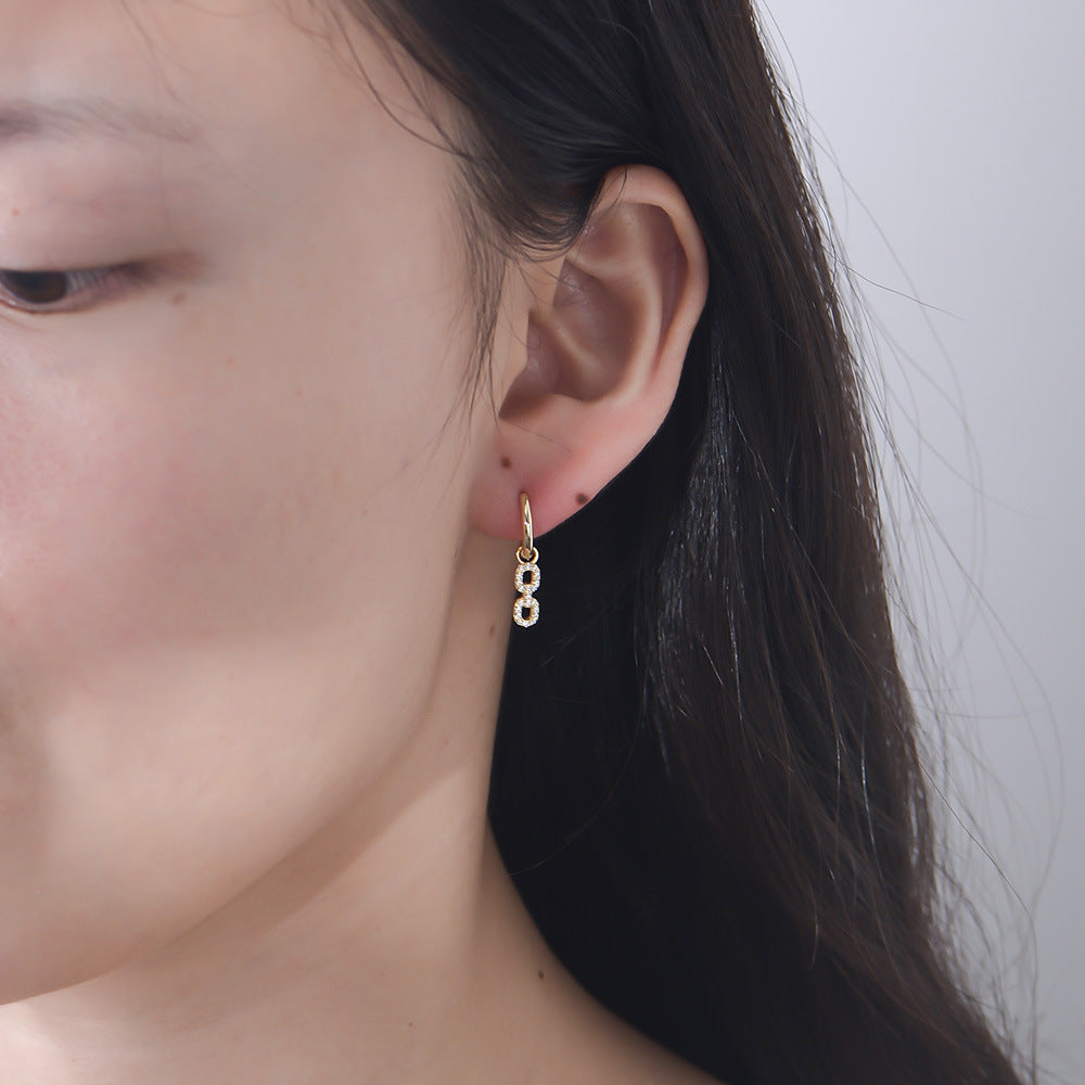 S925 Silver Minimalist Earring Combination - Sparkling Zirconia Set for Women