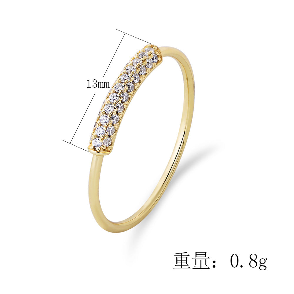 S925 Silver Modern Sparkling Band Ring - Versatile Ins Style Index Finger Jewelry