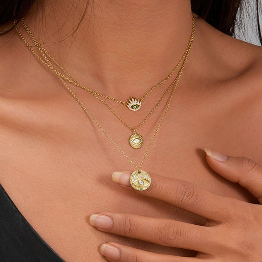 S925 Silver Devil's Eye Necklace | Customizable & Wholesale | Niche Light Luxury