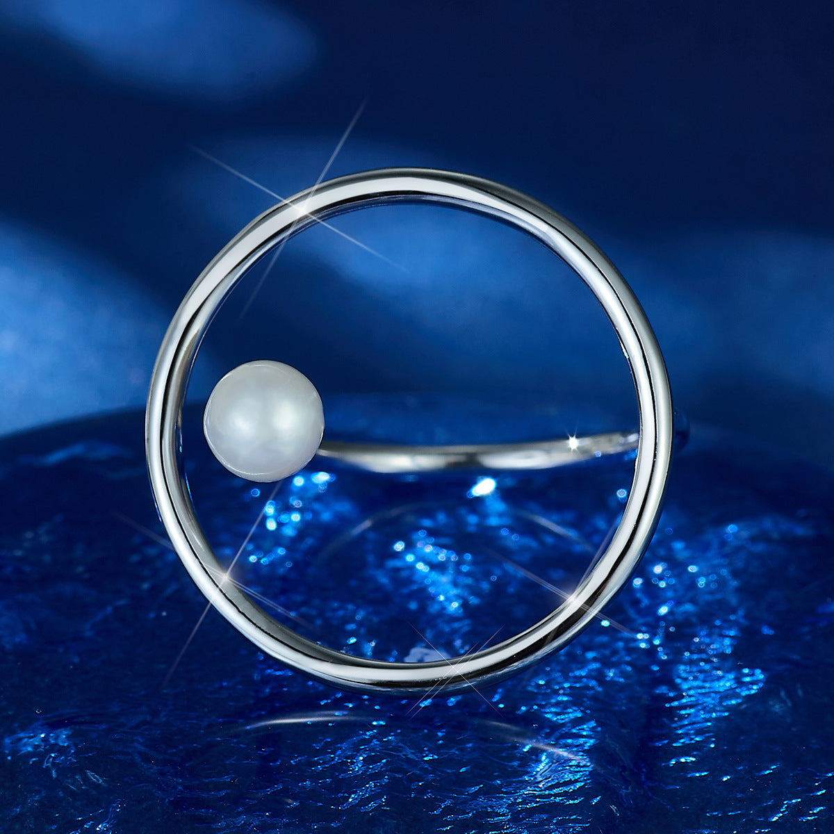 Geometric Shell Ring - S925 Silver Adjustable Bold Minimalist