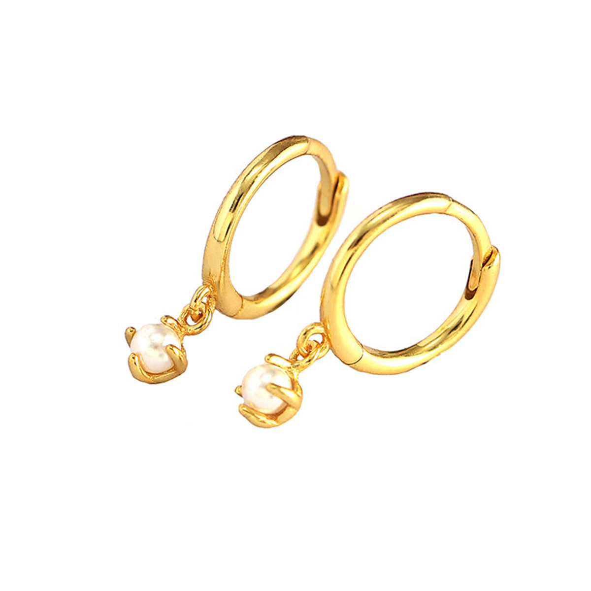 Shell Pearl Hoop Earrings - S925 Silver French Elegant Niche