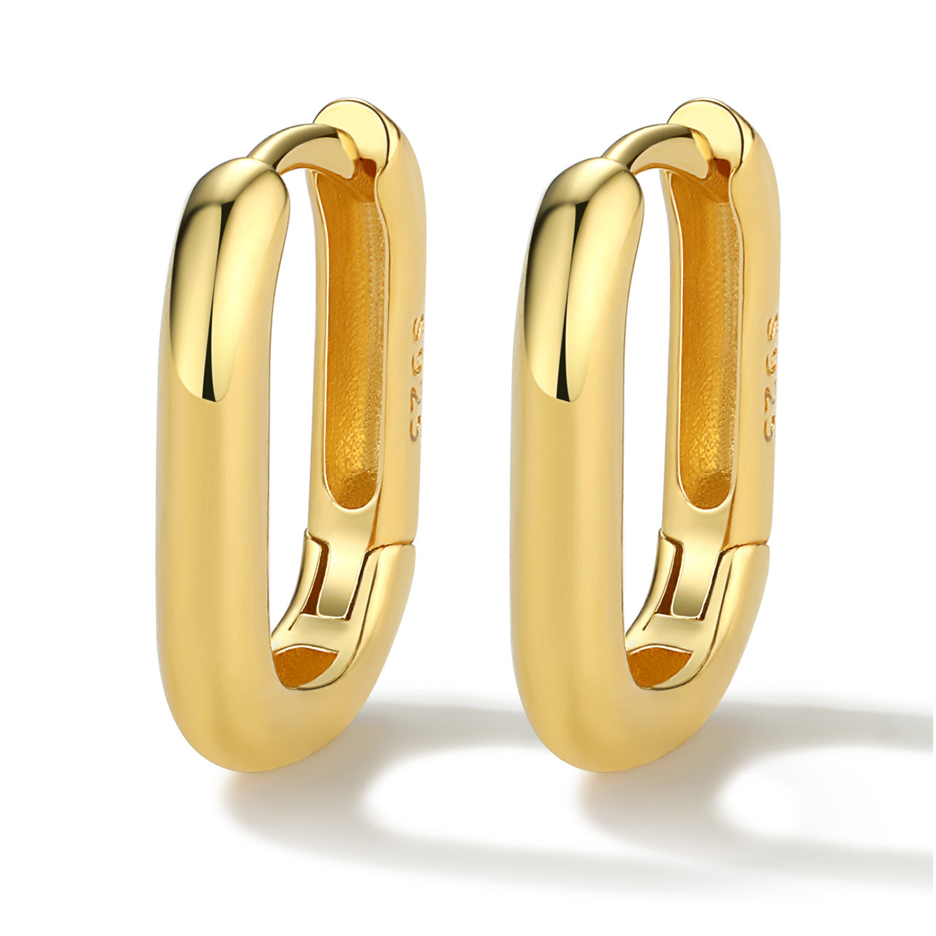 Oval Hoop Ear Cuffs - S925 Silver Minimalist Light Luxury