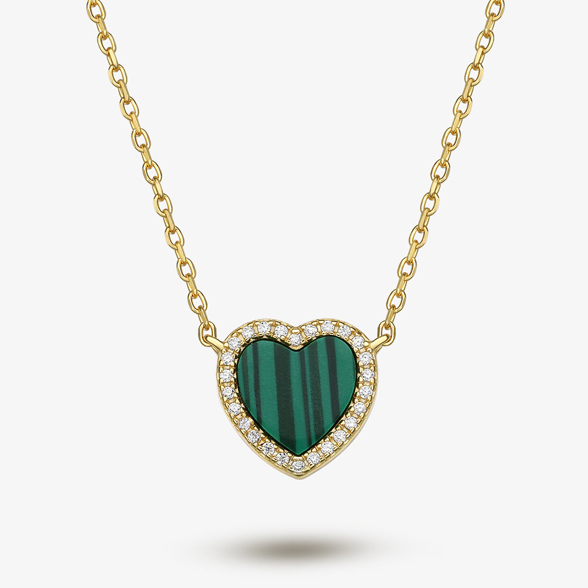 Love Necklace & Earrings Set - Sterling Silver Malachite Valentine's Gift for Her