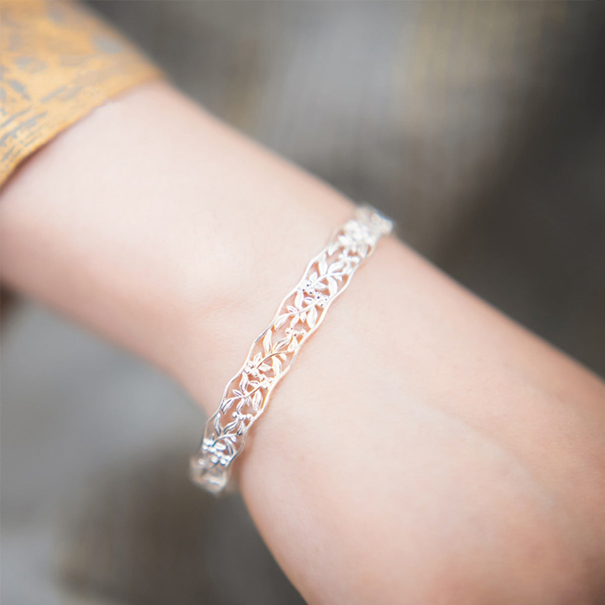 Phoenix Silver Bangle - 925 Silver Open Adjustable Vintage