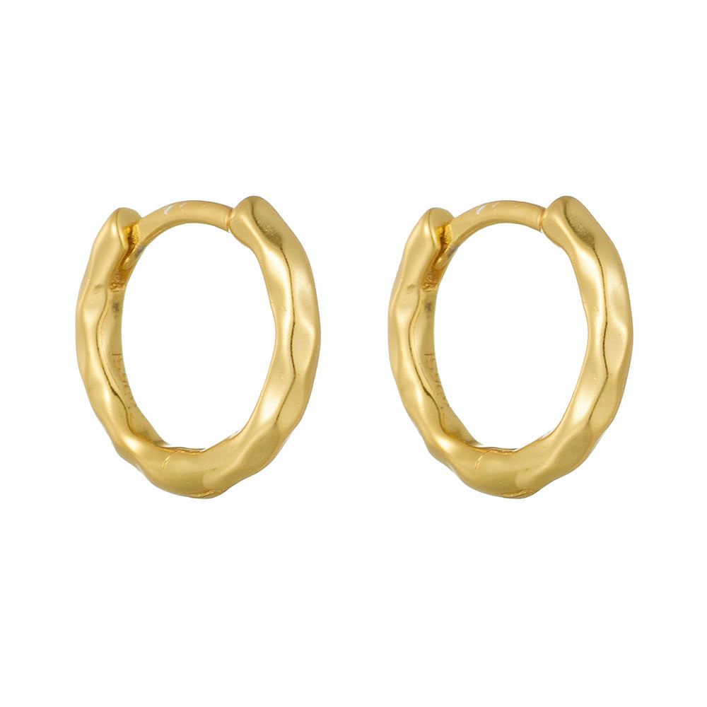 925 Sterling Silver Minimalist Hoop & Cartilage Stud Earrings, Cold Aesthetic High-End Design Jewelry