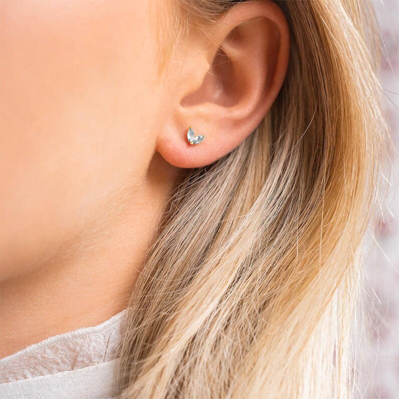Zircon Stud Earrings - S925 Silver Minimalist Trending
