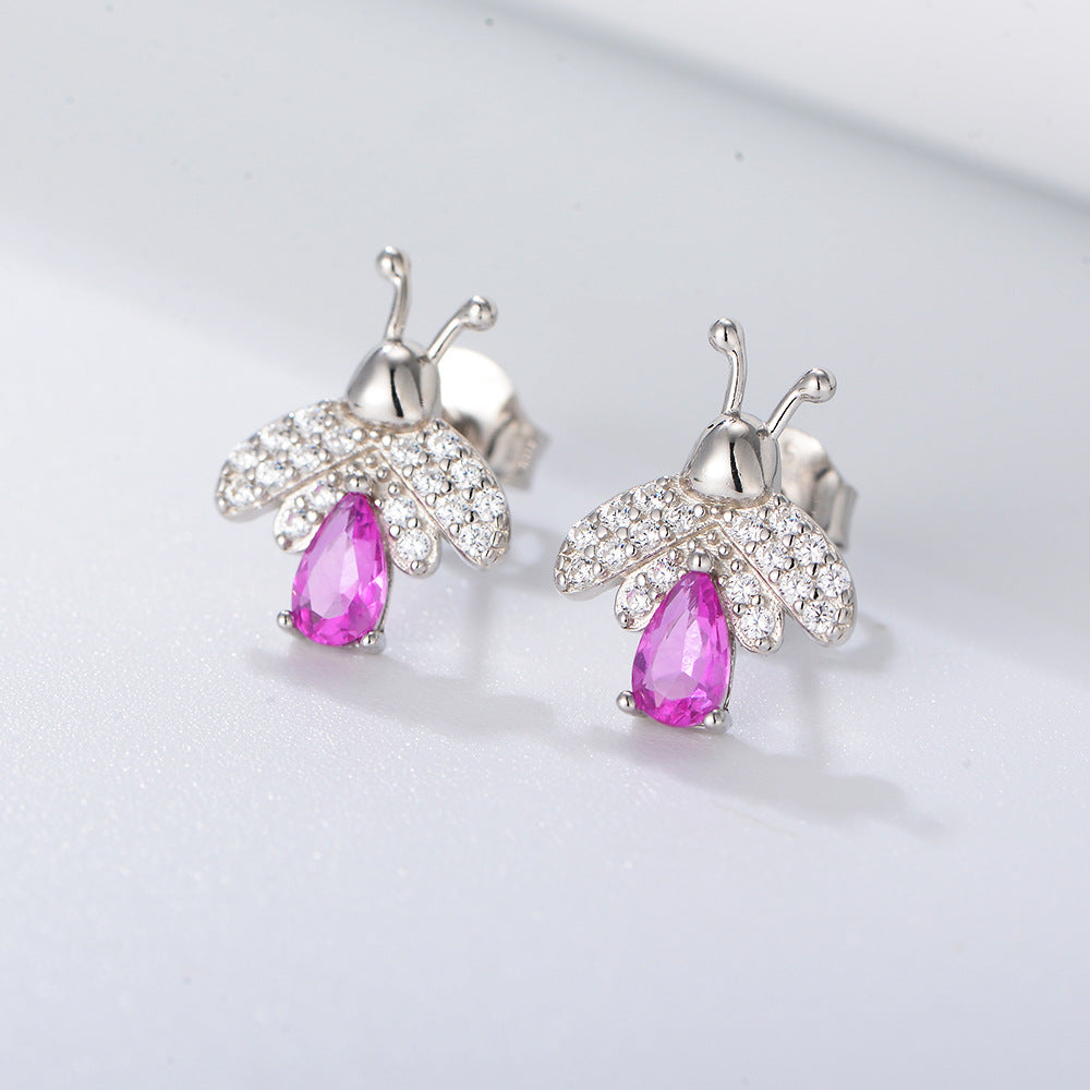 925 Sterling Silver Honey Bee Stud Earrings for Women, Sparkling Zirconia Bumble Bee Earrings, Unique Niche Design, Hypoallergenic Luxury Jewelry Gift