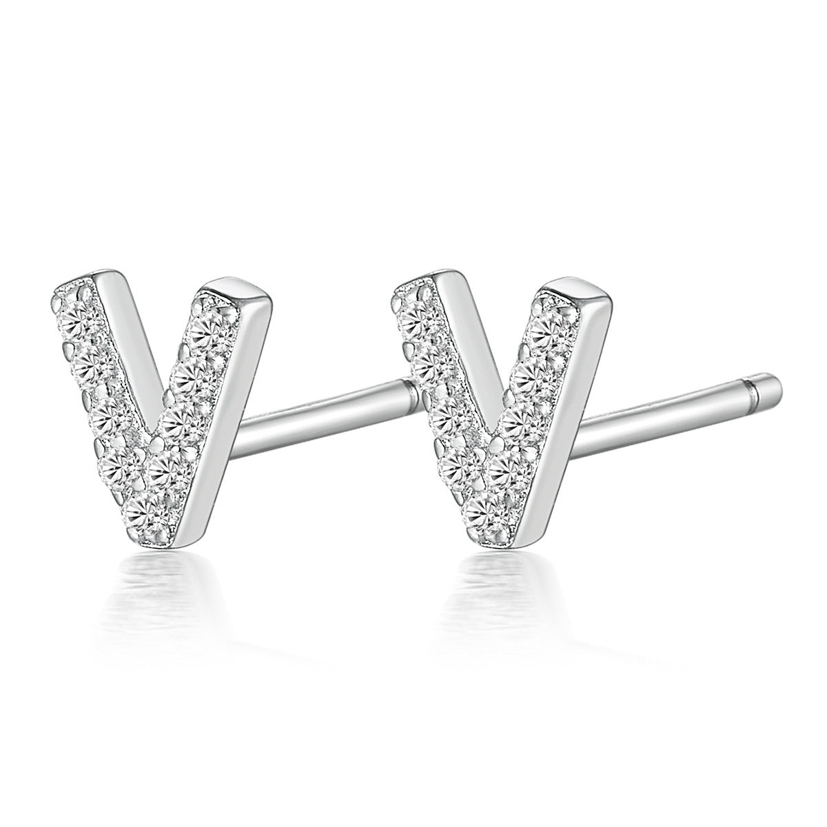 Alphabet Zircon Studs - 925 Silver Light Luxury Factory Wholesale