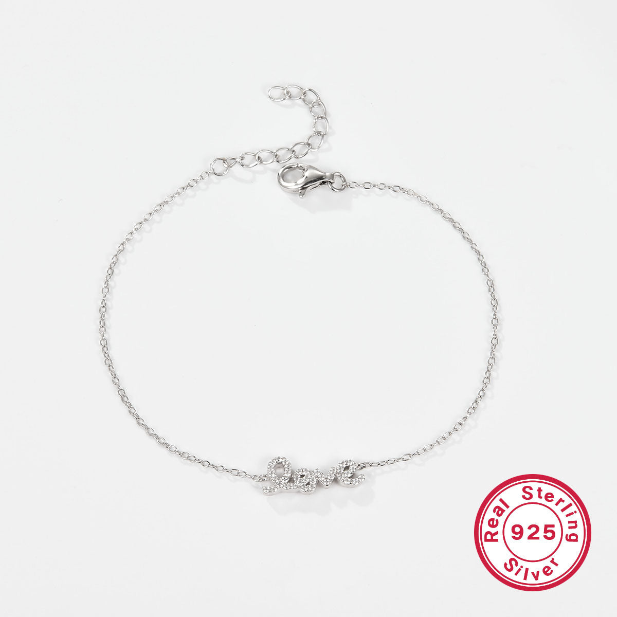 LOVE 925 Silver Necklace | Light Luxury Crystal Chain, Valentine's Gift
