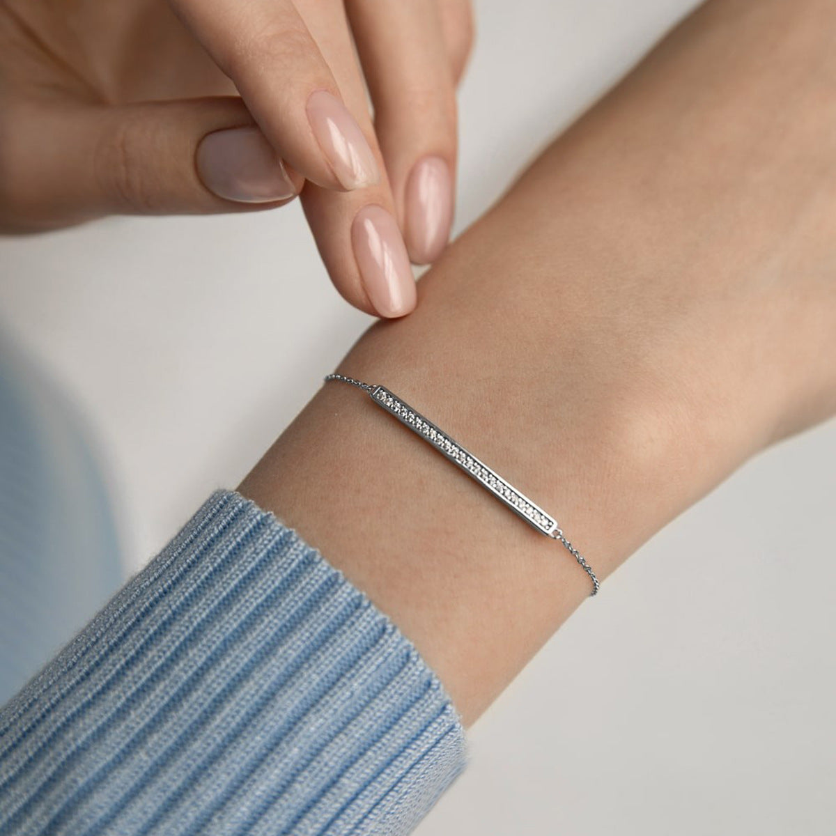 Bar Zircon Bracelet - 925 Silver Minimalist Light Luxury Wholesale
