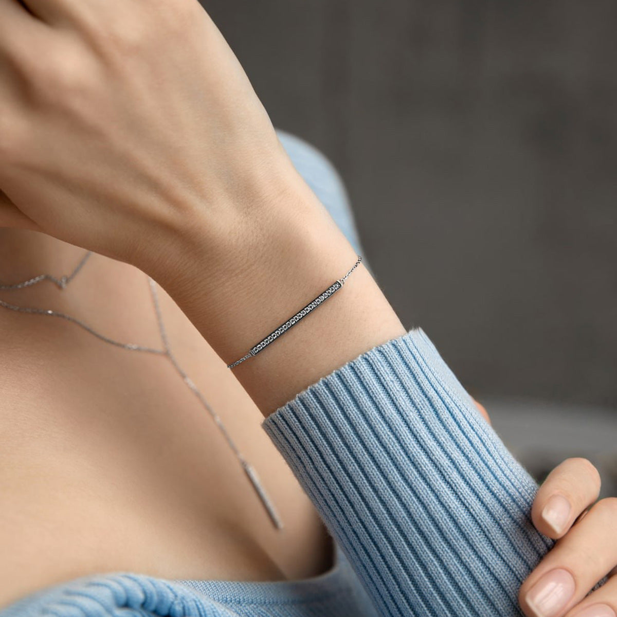 Bar Zircon Bracelet - 925 Silver Minimalist Light Luxury Wholesale