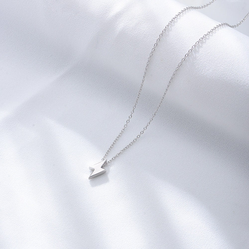 925 Sterling Silver Mini Lightning Bolt Necklace, Dainty Choker