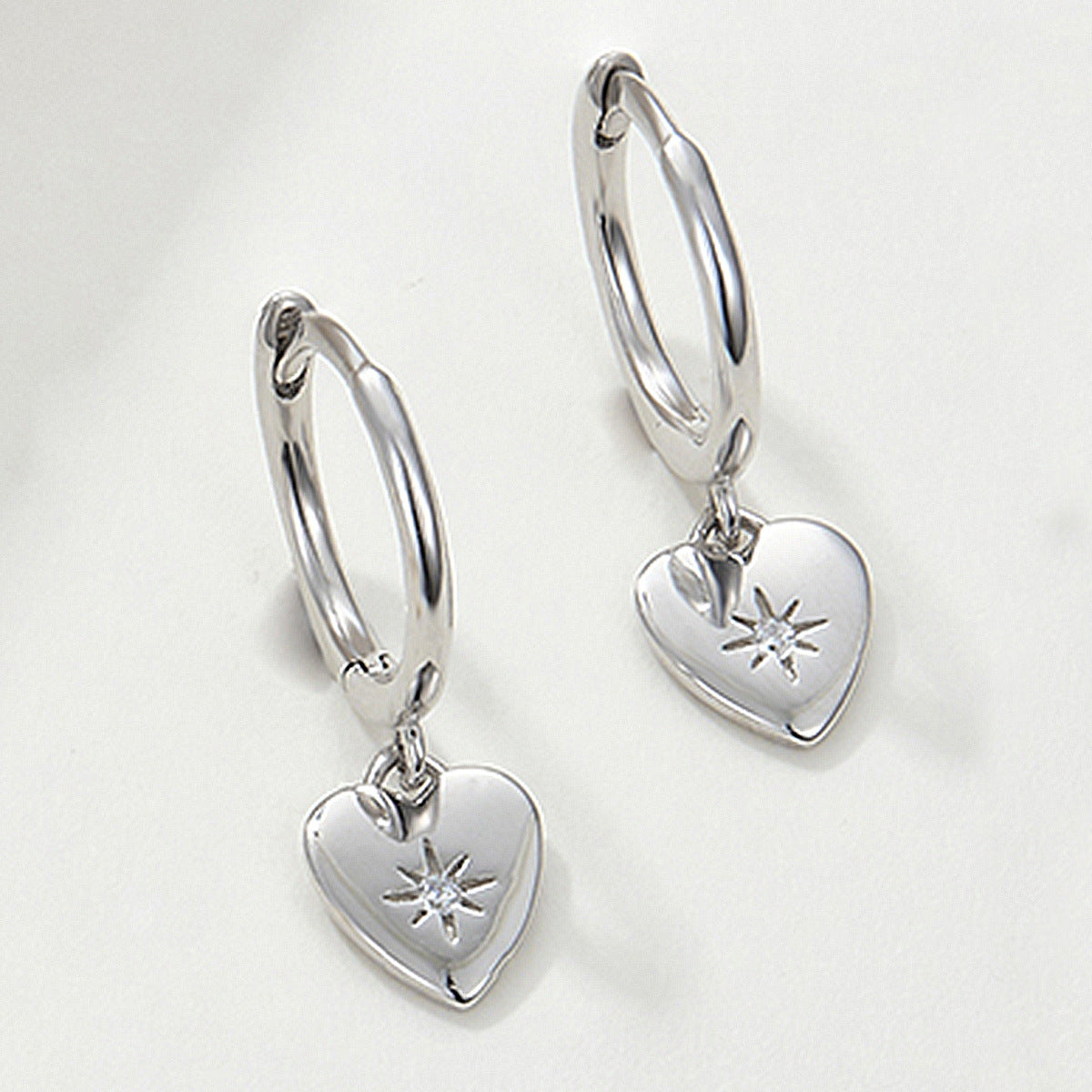 Heart Ear Cuffs - 925 Silver Stackable Light Luxury Wholesale