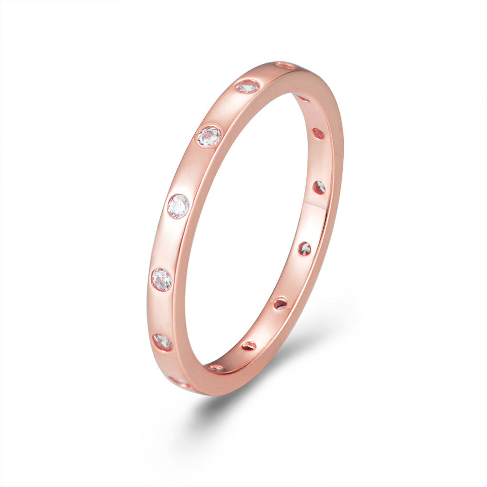 925 Sterling Silver Stackable Rings, Thin Zirconia Band Set