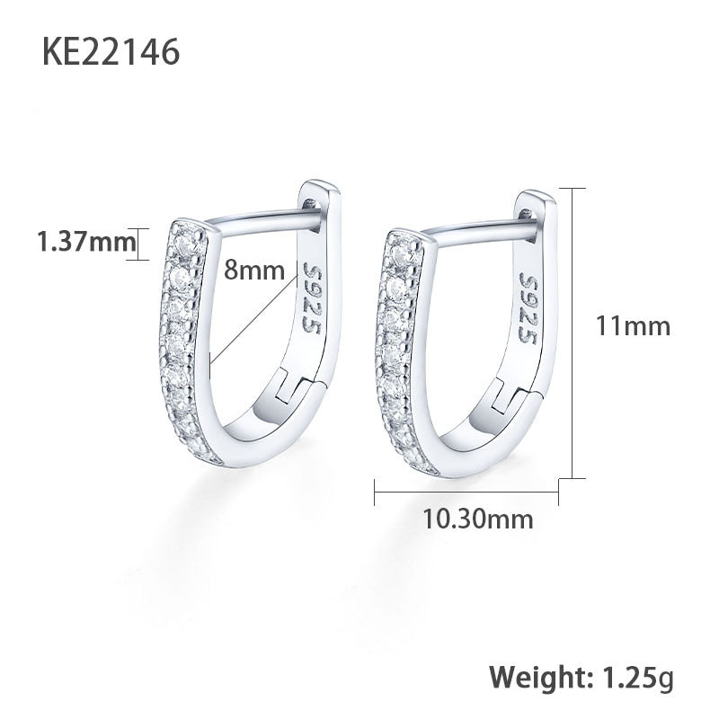 Diamond Hoop Ear Cuffs - S925 Silver Multi Size Simple Trending
