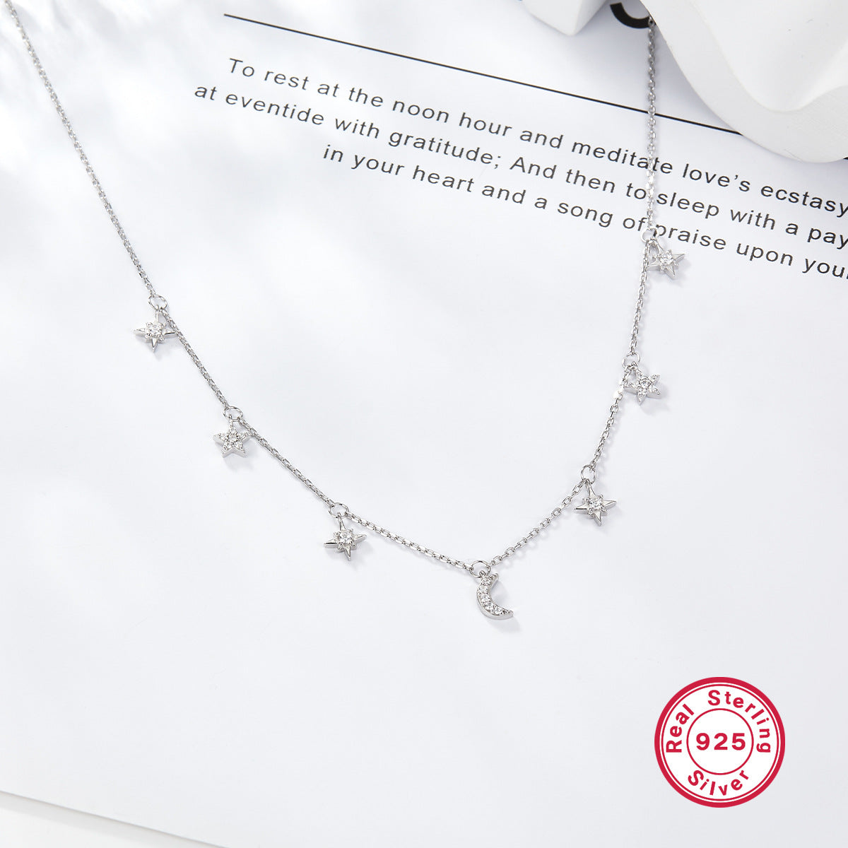 Star Moon Necklace - S925 Silver Light Luxury Collarbone Chain