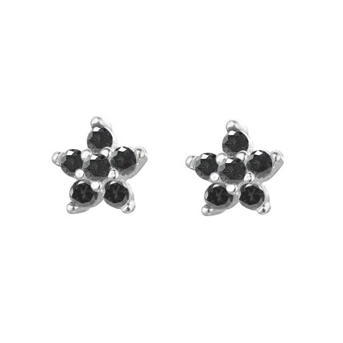 Plum Blossom Earrings - S925 Silver Sweet Diamond Petal Studs
