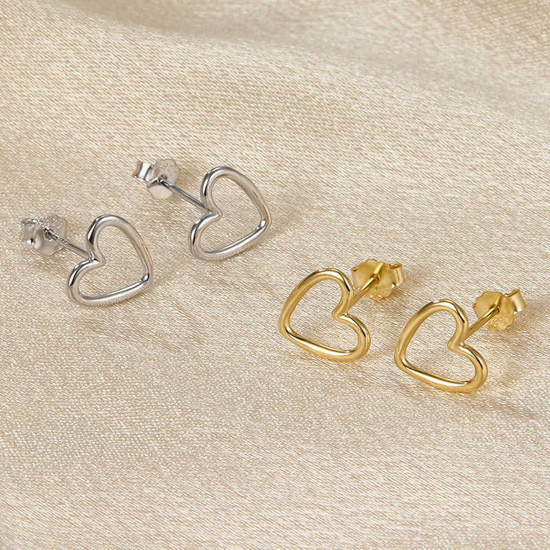 Hollow Heart Earrings - S925 Silver Korean Style Trending Jewelry